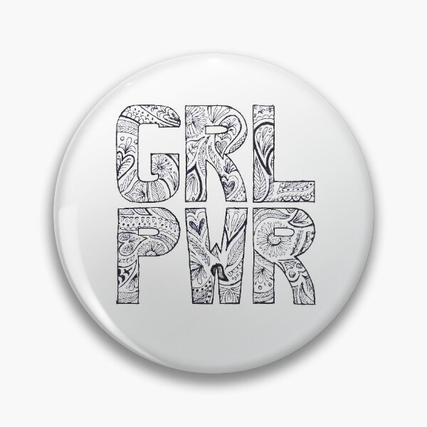Item preview, Floral girlpower text in blue ink  designed and sold by InkLove.