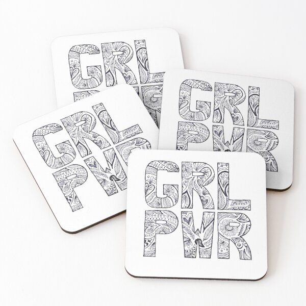 Item preview, Floral girlpower text in blue ink  designed and sold by InkLove.