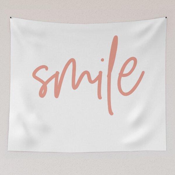 Item preview, Smile and Be Happy. Simple Text Smile In Pink. designed and sold by That Cheeky Tee.