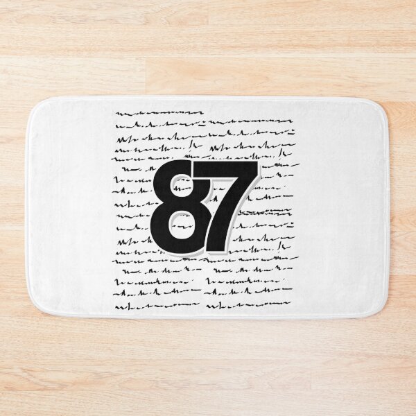 Item preview, 87 number with abstract handwritten script in background designed and sold by Kvyom.