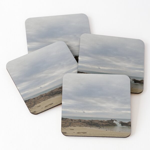 Item preview, Small sea pool protected by rocks on cloudy morning  designed and sold by AnnaBBS.
