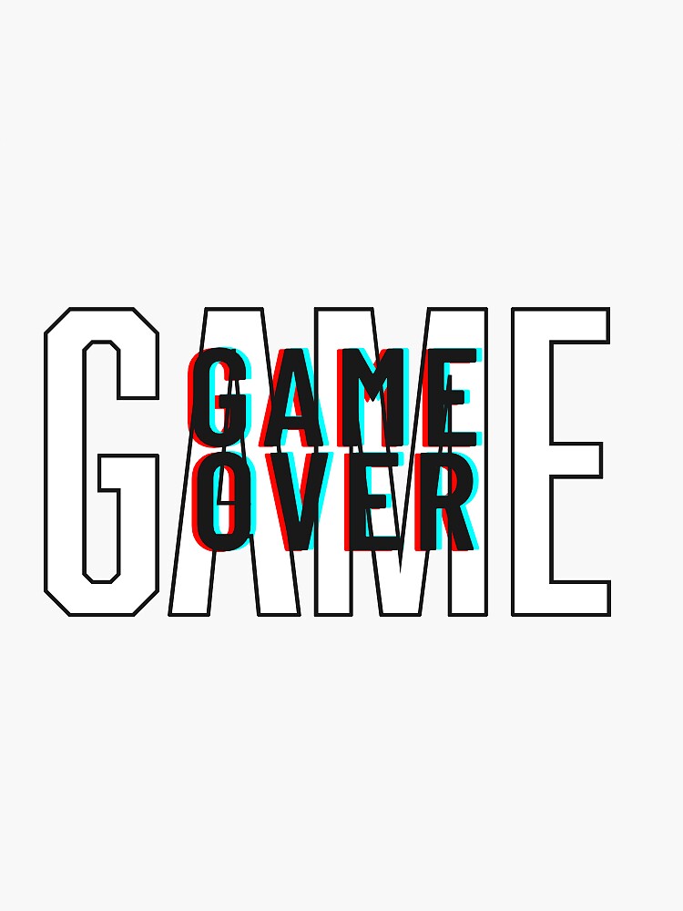 Thumbnail 3 of 3, Sticker, Game over sticker designed and sold by racer0220.