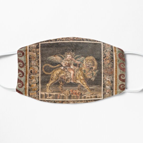 Dionysus on the back of a Tiger mosaic Flat Mask