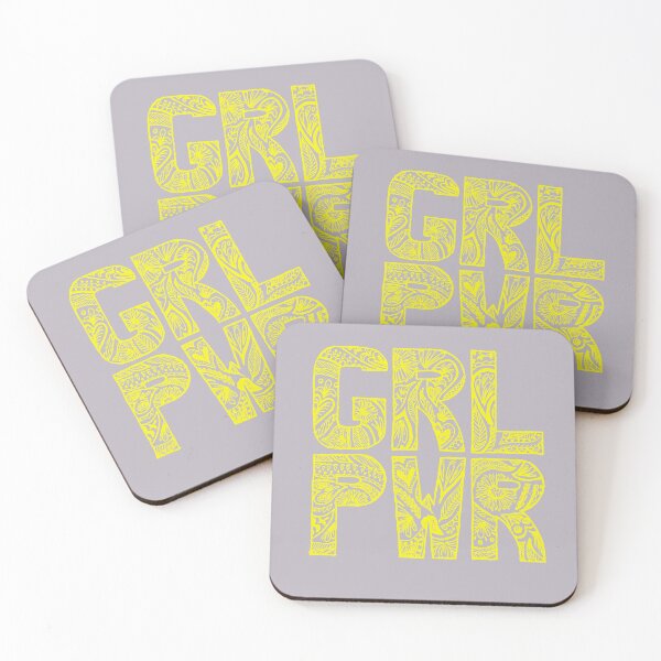 Item preview, Floral girlpower text in yellow designed and sold by InkLove.