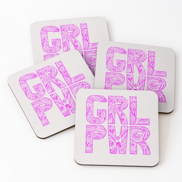 Item preview, Floral girlpower text in pink designed and sold by InkLove.