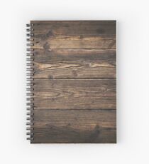Wooden background. Texture with an old, rustic, brown planks Spiral Notebook