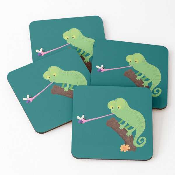 Item preview, Cute funny green happy chameleon lizard cartoon designed and sold by FrogFactory.