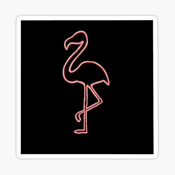 Flamingo Neon Stickers Redbubble - roblox work at a pizza place flamingo get 80 robux