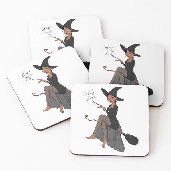 Item preview, Cute African American Halloween Witch Stay Safe  designed and sold by K3DreamKreations .