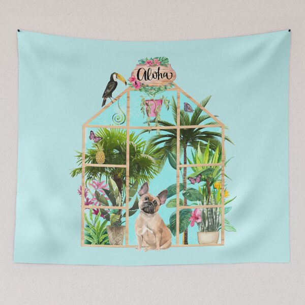 Item preview, Tropical Summerhouse - French Bulldog designed and sold by Amanda-Lakey.