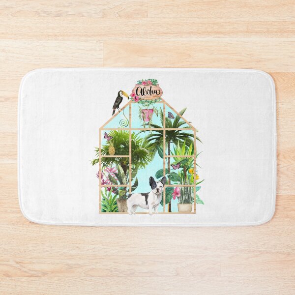 Item preview, Tropical Summerhouse - Black and White French Bulldog designed and sold by Amanda-Lakey.