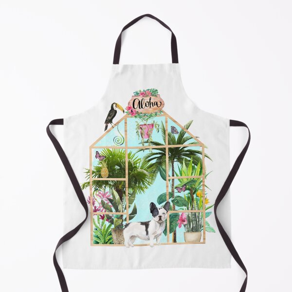 Item preview, Tropical Summerhouse - Black and White French Bulldog designed and sold by Amanda-Lakey.