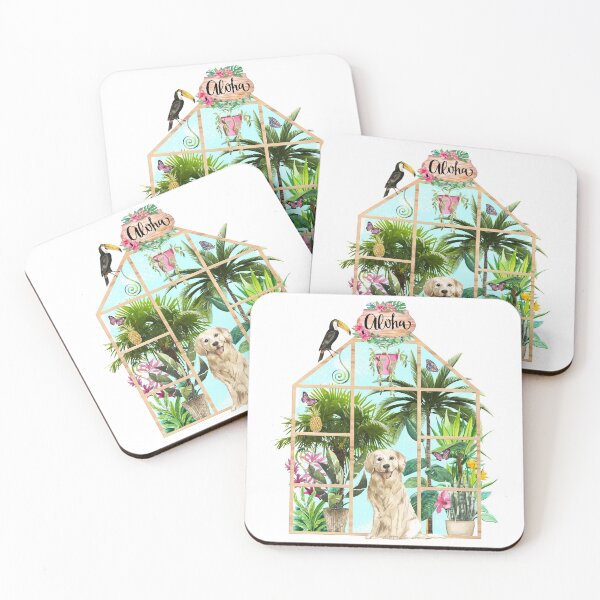 Item preview, Tropical Summerhouse - Golden Retriever designed and sold by Amanda-Lakey.