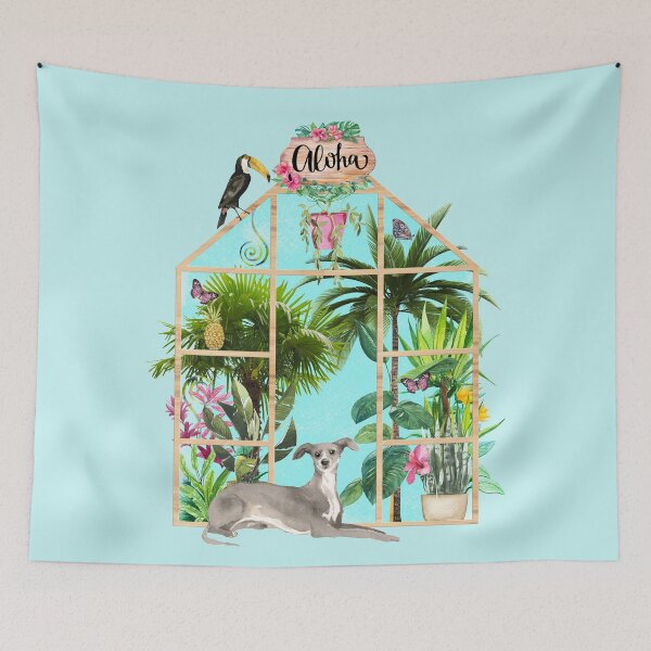 Item preview, Tropical Summerhouse - Greyhound designed and sold by Amanda-Lakey.