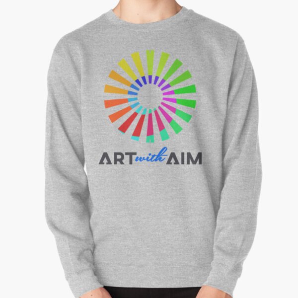 Color Blue Text Pullover Sweatshirt