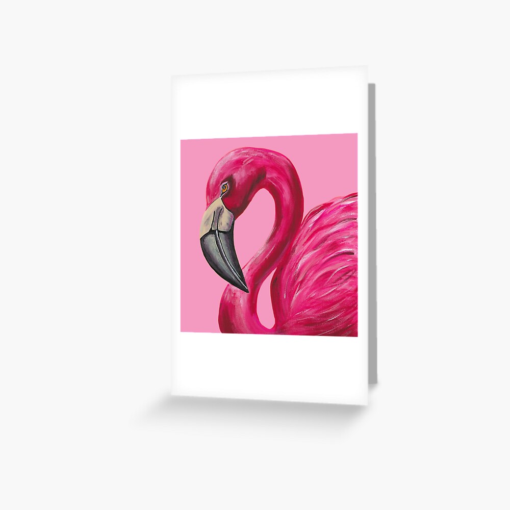 Page De Garde Cahier Flamant Rose Carte de vœux for Sale avec l'œuvre « Peinture flamant rose - oeuvre originale » de l'artiste Katemunns | Redbubble