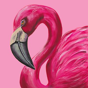 Oil painting top Hand-painted pink flamingos with Adult digital beginner painting ta