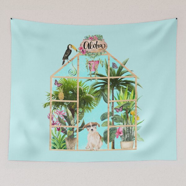 Item preview, Tropical Summerhouse - Jack Russell Terrier designed and sold by Amanda-Lakey.