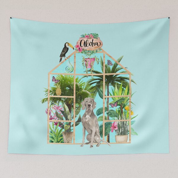Item preview, Tropical Summerhouse - Weimaraner  designed and sold by Amanda-Lakey.