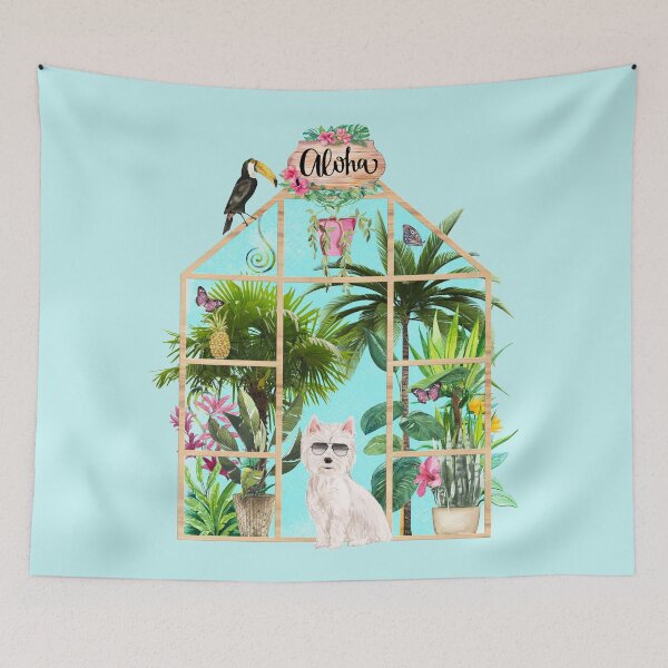 Item preview, Tropical Summerhouse - West Highland Terrier designed and sold by Amanda-Lakey.