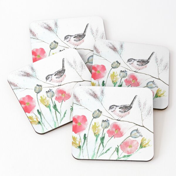 Item preview, Long tailed tit amoung the poppies.  designed and sold by Tracy  Churchill.