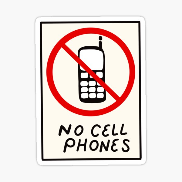 Luke’s No Cell Phones Pattern Coffee Diner Pack Sticker