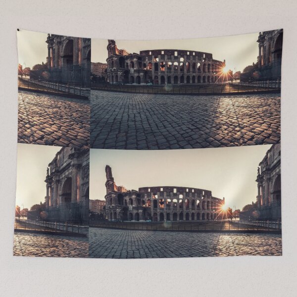 Item preview, displate posters Rome golden sunrise Colosseum coliseum mask designed and sold by Long Exposure.