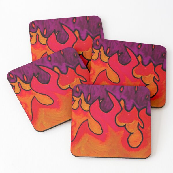 Item preview, Red hot fire artwork for winter leggings designed and sold by Witch's Brew.