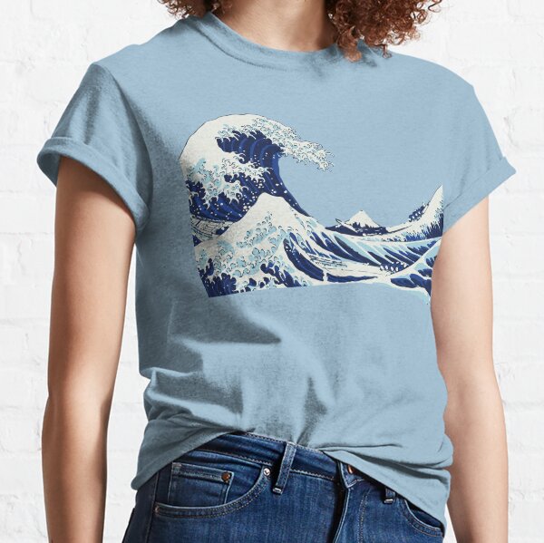 Kleding Gender-neutrale kleding volwassenen Tops & T-shirts T-shirts T-shirts met print Ocean Waves and Crescent Moon Screenprint Graphic Tee Shirt Full Fathoms Nautical T-shirt in BLACK 
