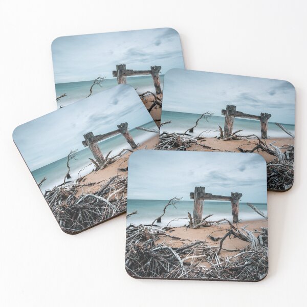 Shabby rustic weathered blue wood Coasters (Set of 4) by ghjura