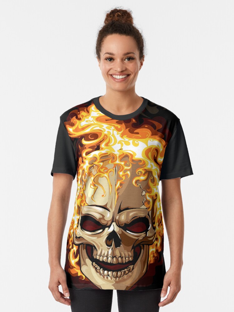 fire skull t shirt