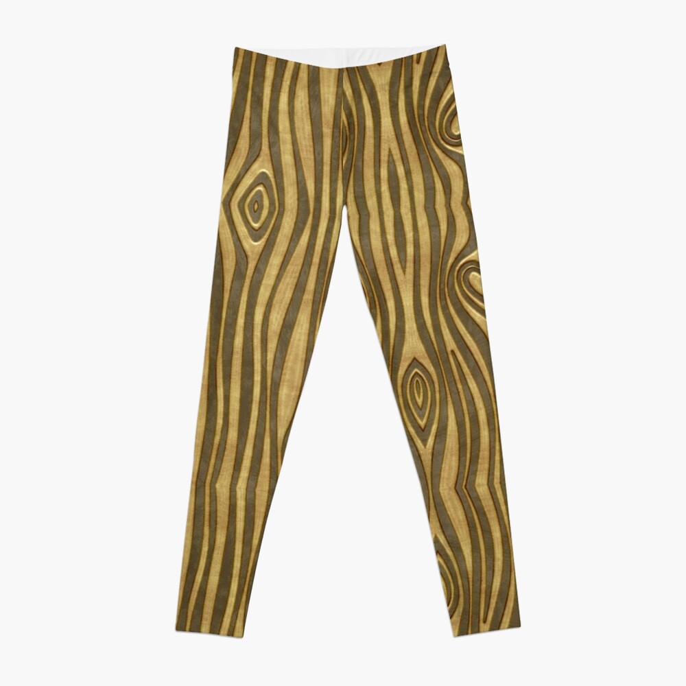 Golden Wood Grain Heart Leggings