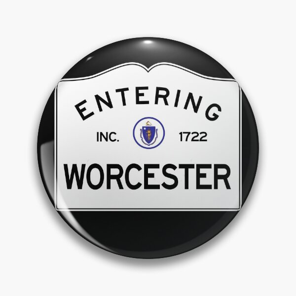 Artikelvorschau, Einfahrt nach Worcester, Massachusetts - Verkehrsschild des Commonwealth of Massachusetts entworfen und verkauft von NewNomads.