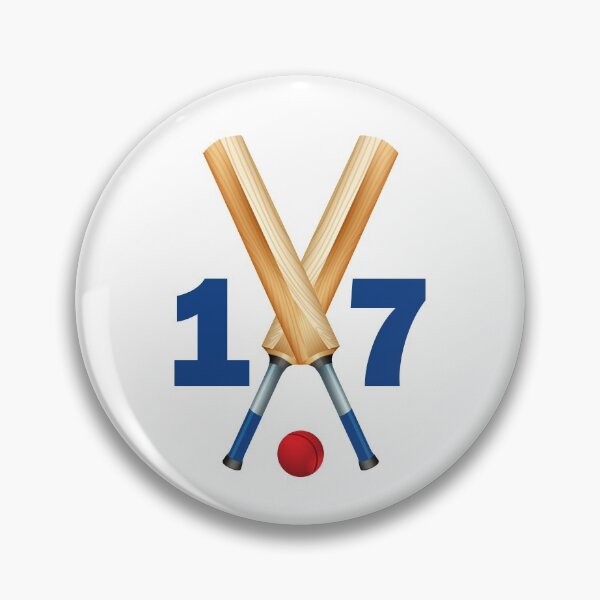 Artikelvorschau, Cricket Nummer 17 - siebzehn mit Fledermäusen und Ball entworfen und verkauft von AllShirts21.