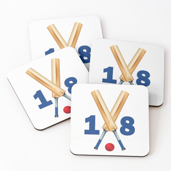 Item preview, Cricket number 18 - eighteen with bats and ball designed and sold by AllShirts21.