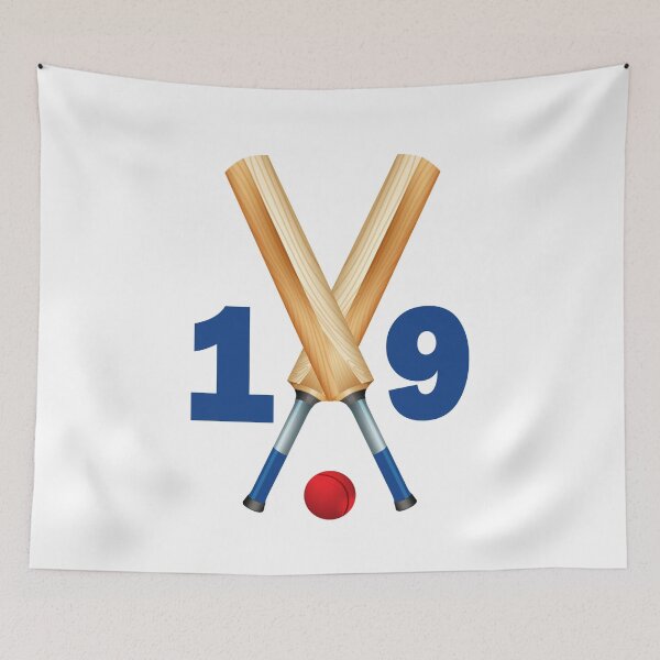 Item preview, Cricket number 19 - nineteen with bats and ball designed and sold by AllShirts21.
