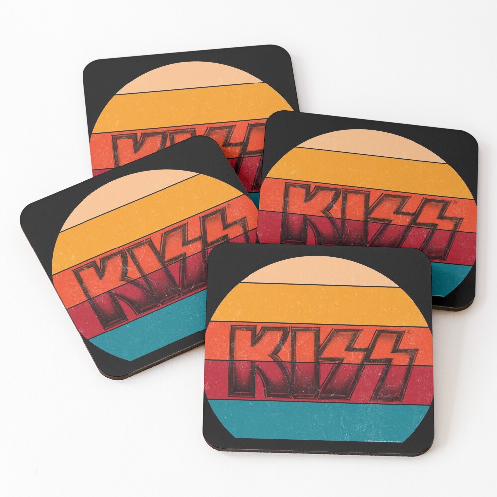 Kiss Band Vintage Sunset Logo Coasters (Set of 4)
