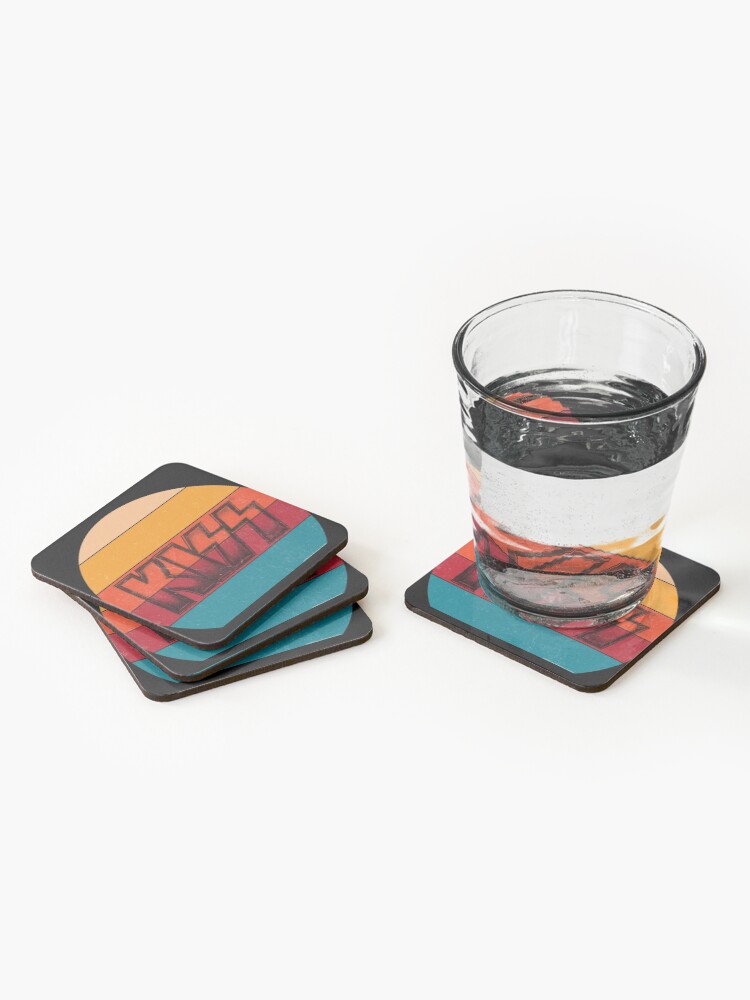 Alternate view of Kiss Band Vintage Sunset Logo Coasters (Set of 4)