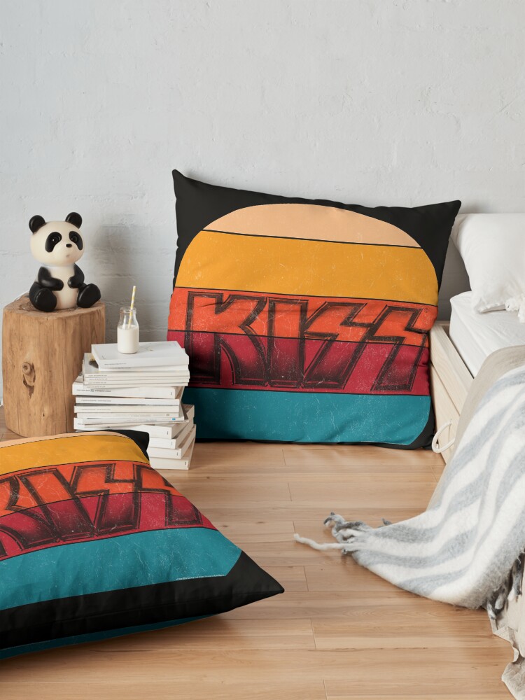 Alternate view of Kiss Band Vintage Sunset Logo Floor Pillow