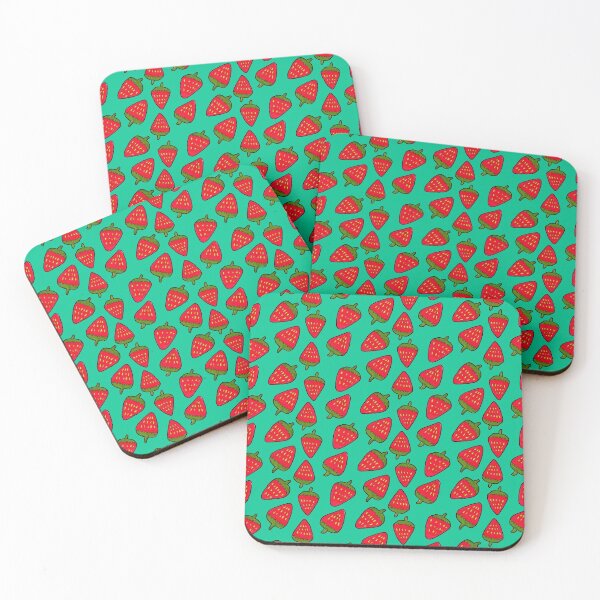 Item preview, Strawberry Fruit Pattern on Mint Green designed and sold by Harriet Linton.