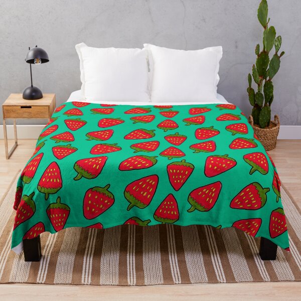 Item preview, Strawberry Fruit Pattern on Mint Green designed and sold by Harriet Linton.