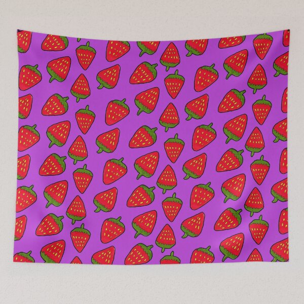 Item preview, Strawberry Fruit Pattern on Pink Purple designed and sold by Harriet Linton.
