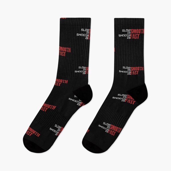Item preview, Slow is smooth, smooth is fast - red and white text (horizontal) designed and sold by Be-A-Warrior.