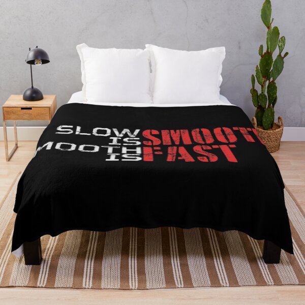 Item preview, Slow is smooth, smooth is fast - red and white text (horizontal) designed and sold by Be-A-Warrior.