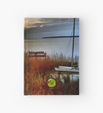 Sundown dock and frog, Kitty Hawk sound-side Hardcover Journal