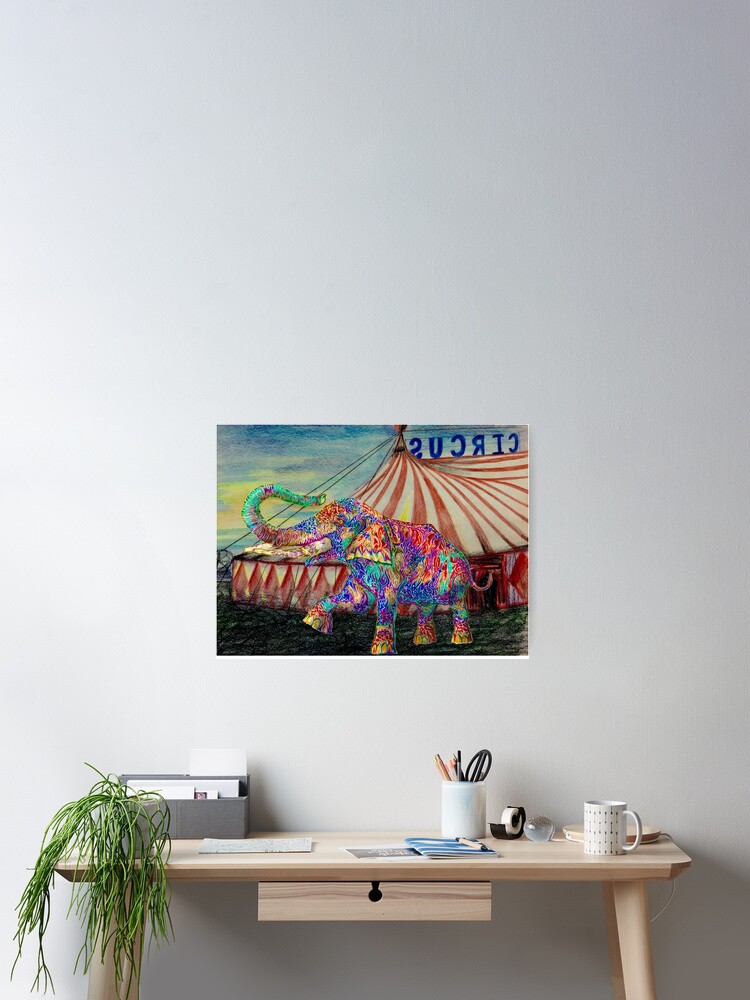 Thumbnail 2 of 3, Poster, Circus Elephant designed and sold by 4000Free.