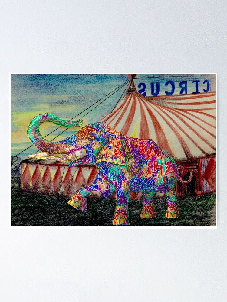 Thumbnail 1 of 3, Poster, Circus Elephant designed and sold by 4000Free.