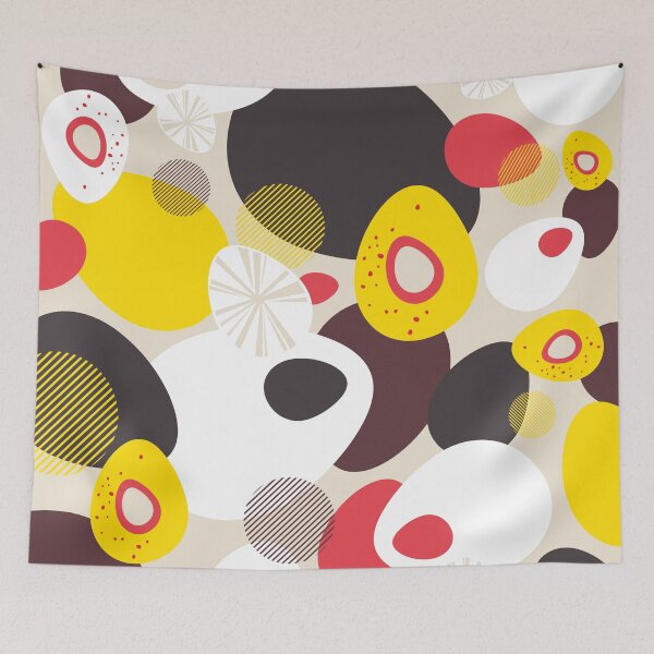 Item preview, Pebble Stone – abstract pattern design in yellow, brown and white designed and sold by Pia Kolle.