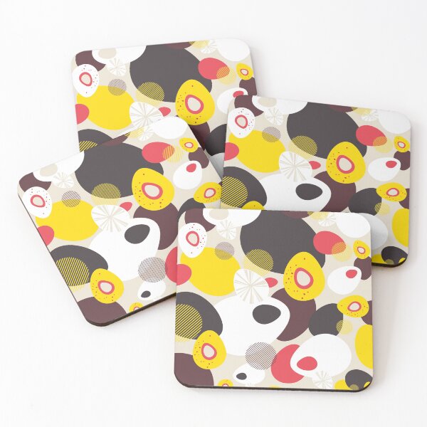 Item preview, Pebble Stone – abstract pattern design in yellow, brown and white designed and sold by Pia Kolle.