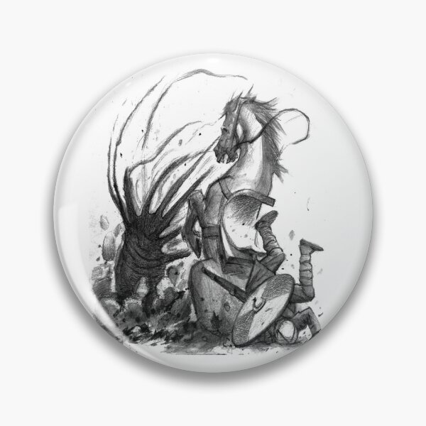 Cthulhuween Day 26 - Equine SAN Loss by Caleb Cleveland Pin